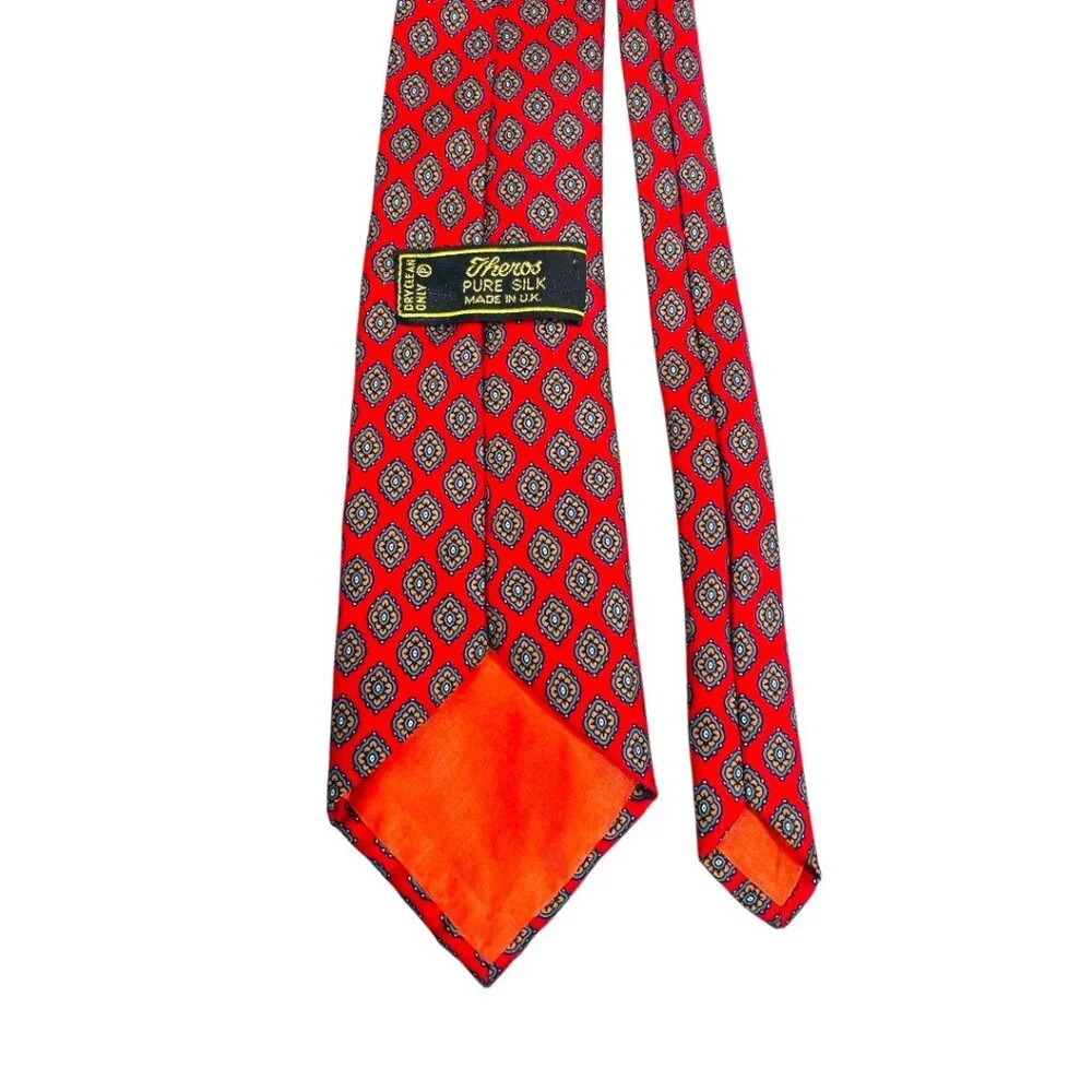 Theros 100% Silk Men's Tie Red and Blue